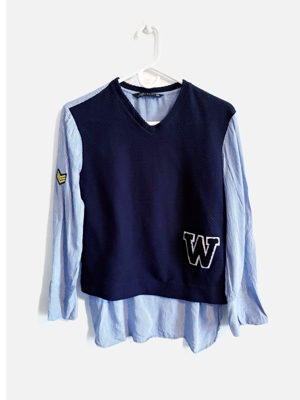 Zara Preppy Style Varsity Top Long Sleeve